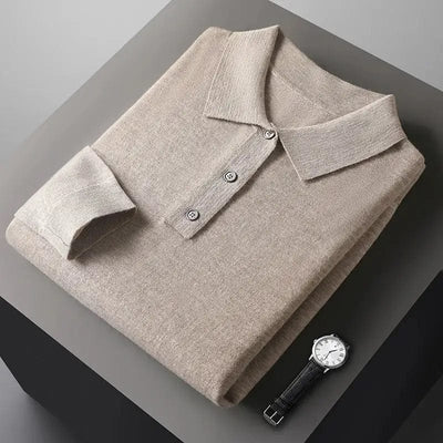 Cashmere Long-Sleeve Comfort Polo