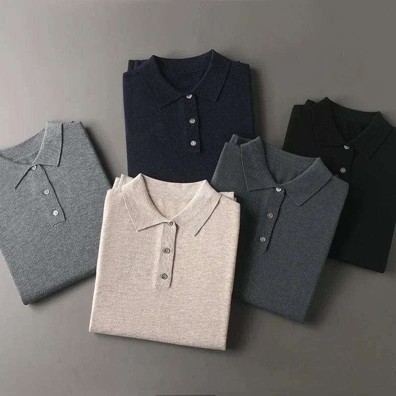 Cashmere Long-Sleeve Comfort Polo