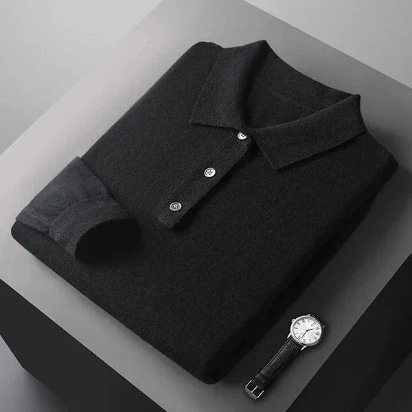 Cashmere Long-Sleeve Comfort Polo