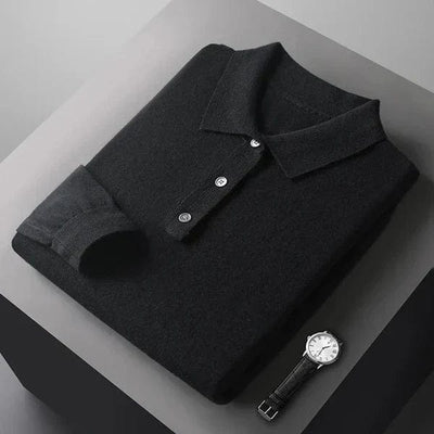 Cashmere Long-Sleeve Comfort Polo