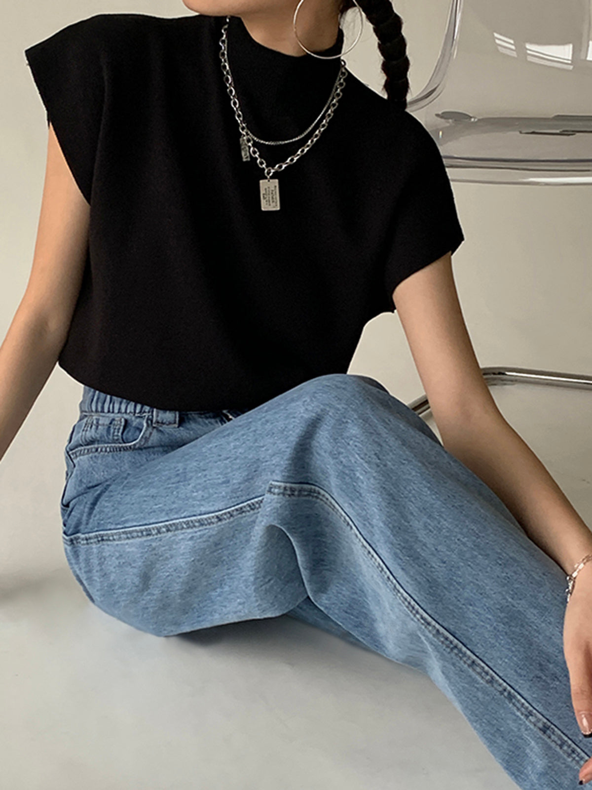 Short Sleeve Knit Women's Jumper