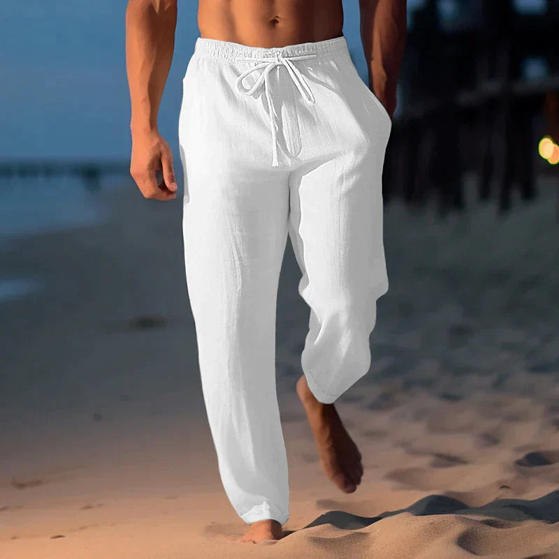 Elegant Beach Trousers Elastic Waist