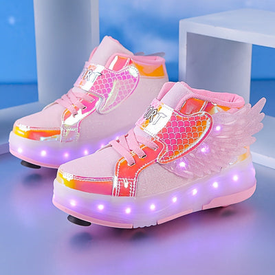 Light-Up Kids Roller Skates with Wings