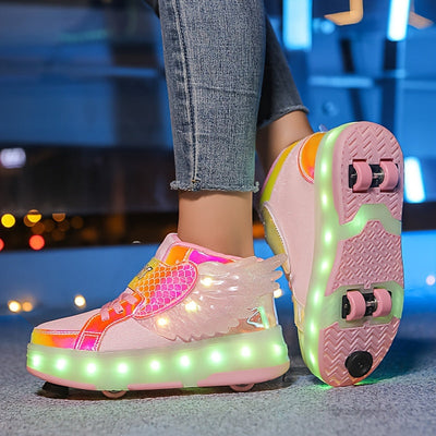 Light-Up Kids Roller Skates with Wings