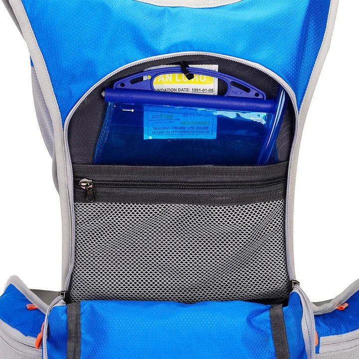 Lightweight, waterproof backpack with breathable back panel and organised storage space.