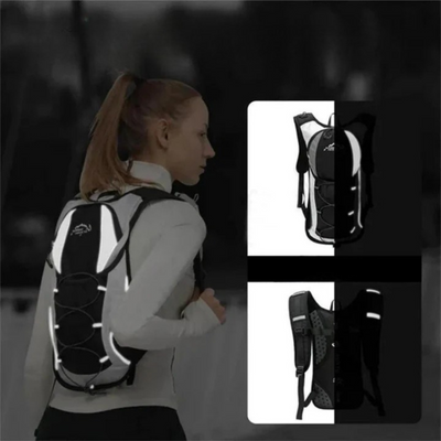 Lightweight, waterproof backpack with breathable back panel and organised storage space.