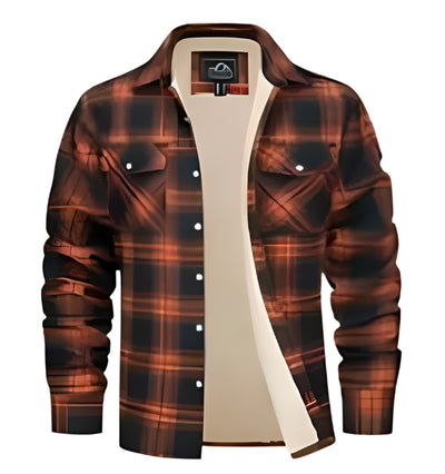 Aussietactix stylish flannel jacket with fleece lining, vintage style and button fastening.