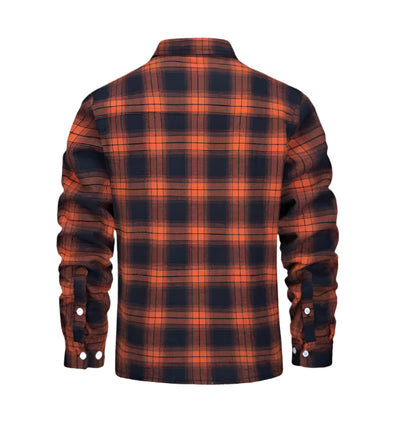 Aussietactix stylish flannel jacket with fleece lining, vintage style and button fastening.