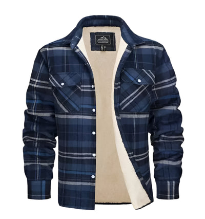 Aussietactix stylish flannel jacket with fleece lining, vintage style and button fastening.