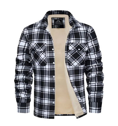 Aussietactix stylish flannel jacket with fleece lining, vintage style and button fastening.