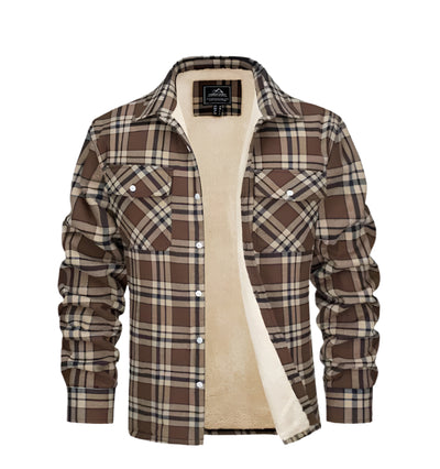 Aussietactix stylish flannel jacket with fleece lining, vintage style and button fastening.
