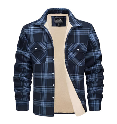 Aussietactix stylish flannel jacket with fleece lining, vintage style and button fastening.