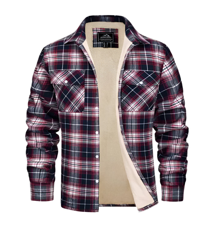 Aussietactix stylish flannel jacket with fleece lining, vintage style and button fastening.