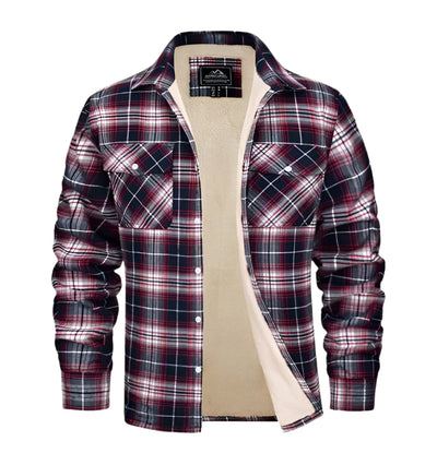 Aussietactix stylish flannel jacket with fleece lining, vintage style and button fastening.