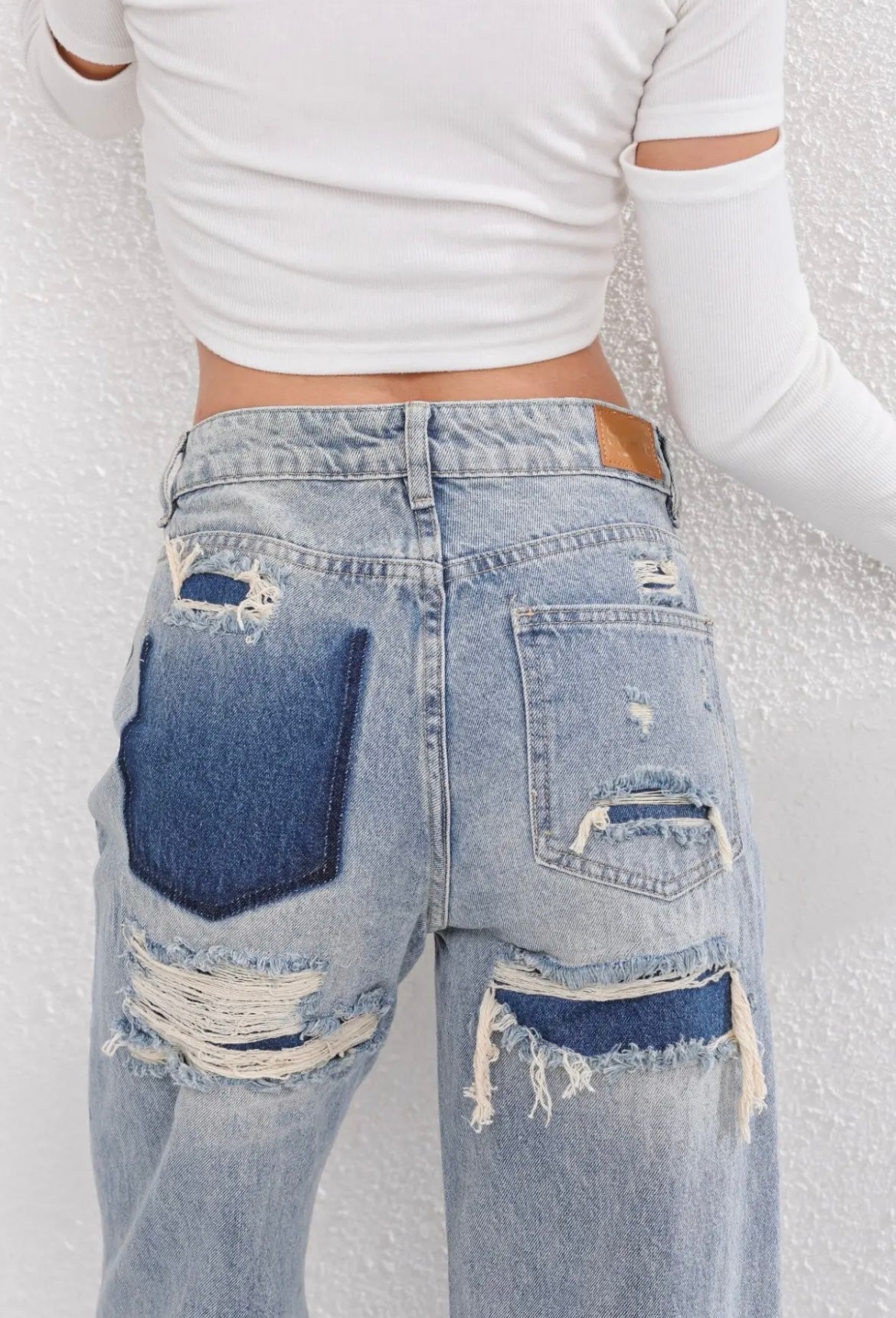High-Rise Ripped Jeans Women