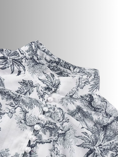 Printed Long Sleeve Mini Dress Women