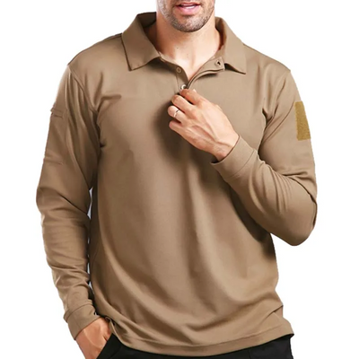 Tactical, breathable long-sleeved shirt for men, ideal for camping, work and outdoor activities.