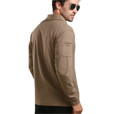 Tactical, breathable long-sleeved shirt for men, ideal for camping, work and outdoor activities.
