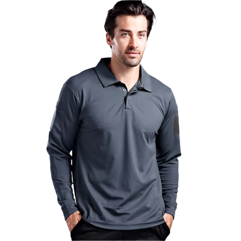 Tactical, breathable long-sleeved shirt for men, ideal for camping, work and outdoor activities.