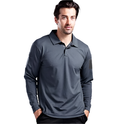 Tactical, breathable long-sleeved shirt for men, ideal for camping, work and outdoor activities.
