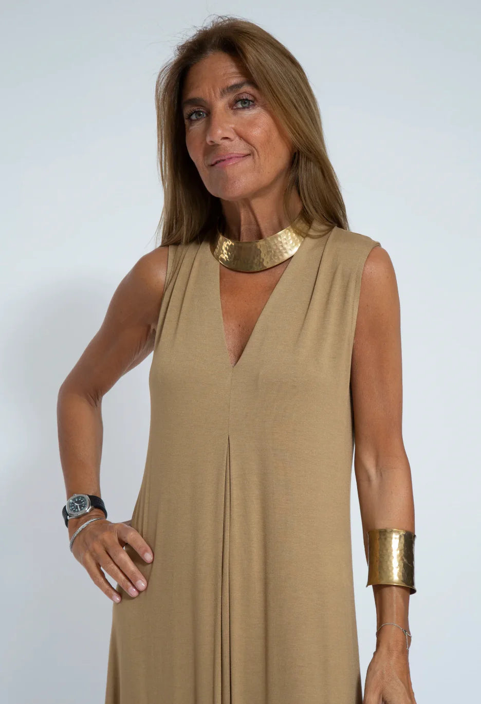 V-Neck Women's Maxi Dress with Cardigan Set