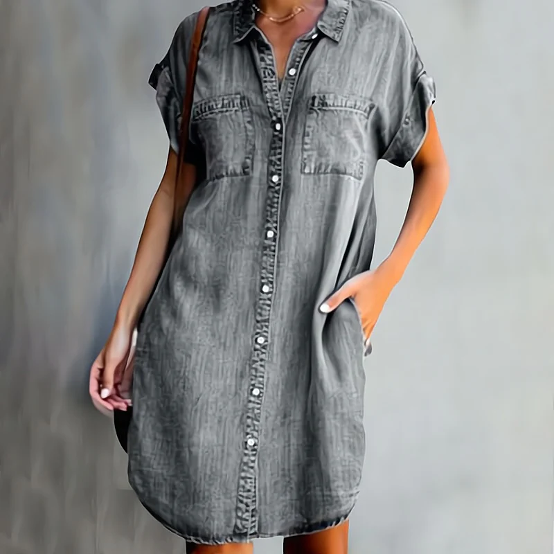 Stylish Casual Denim Jean Dress