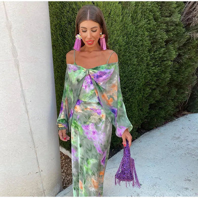 Detachable Scarf Women’s Maxi Dress