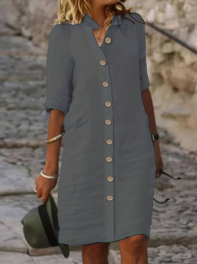 Button-Up Summer Midi Dress Women
