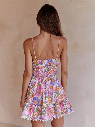 Floral Print Women's Mini Dress