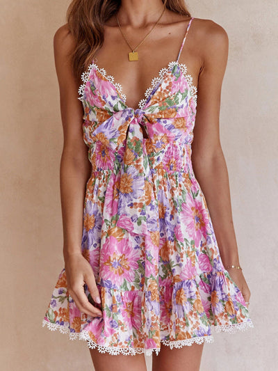 Floral Print Women's Mini Dress