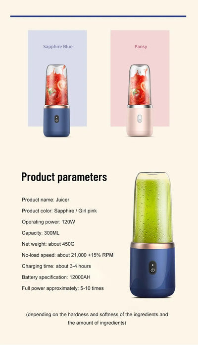 Portable Blender Electric Juicer