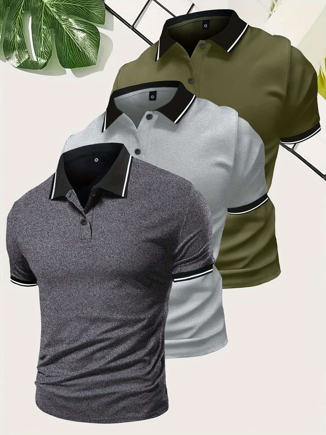 3-Piece Casual Men’s Polo Shirt Set