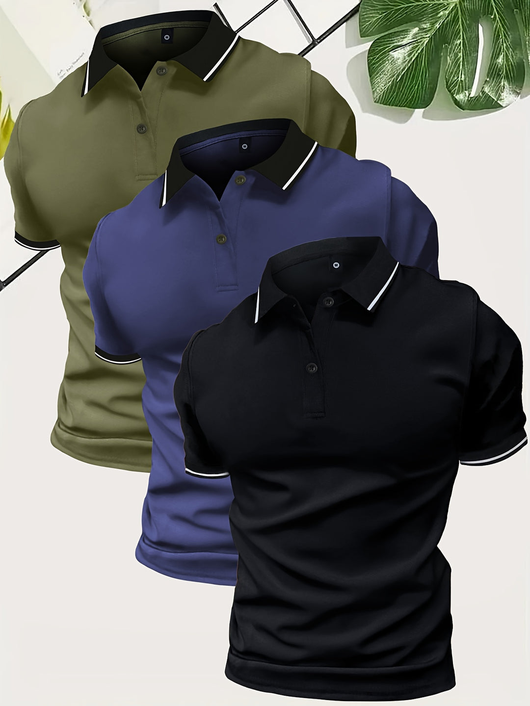 3-Piece Casual Men’s Polo Shirt Set