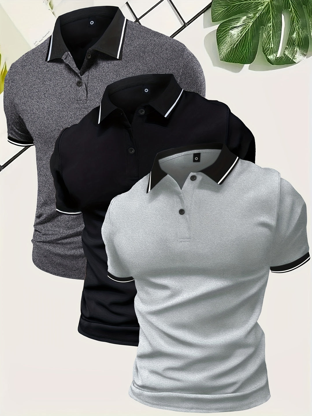 3-Piece Casual Men’s Polo Shirt Set