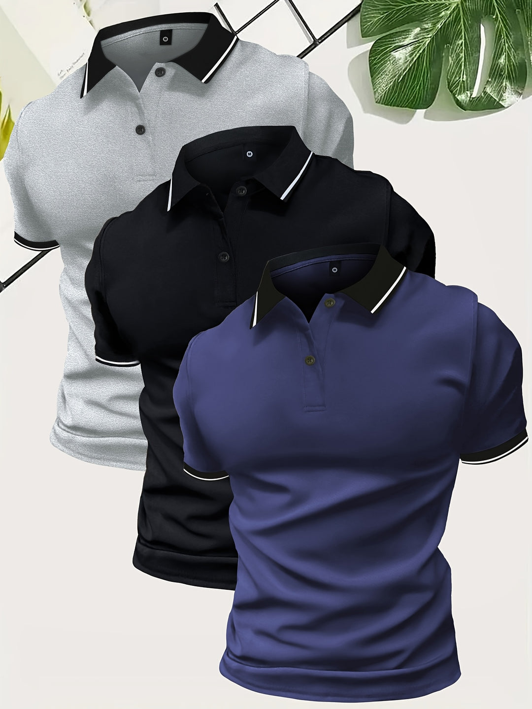 3-Piece Casual Men’s Polo Shirt Set