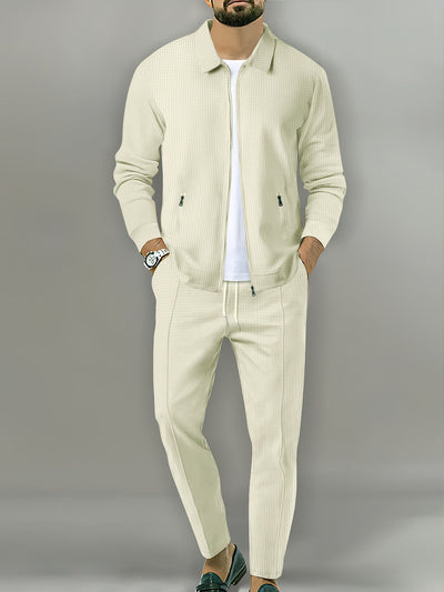 Casual Zip-Up Tracksuit Men's Suit