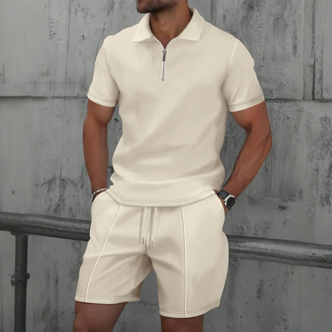 Men's Cotton Polo and Shorts Set