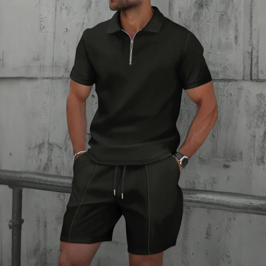 Men's Cotton Polo and Shorts Set