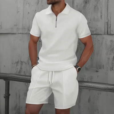 Men's Cotton Polo and Shorts Set