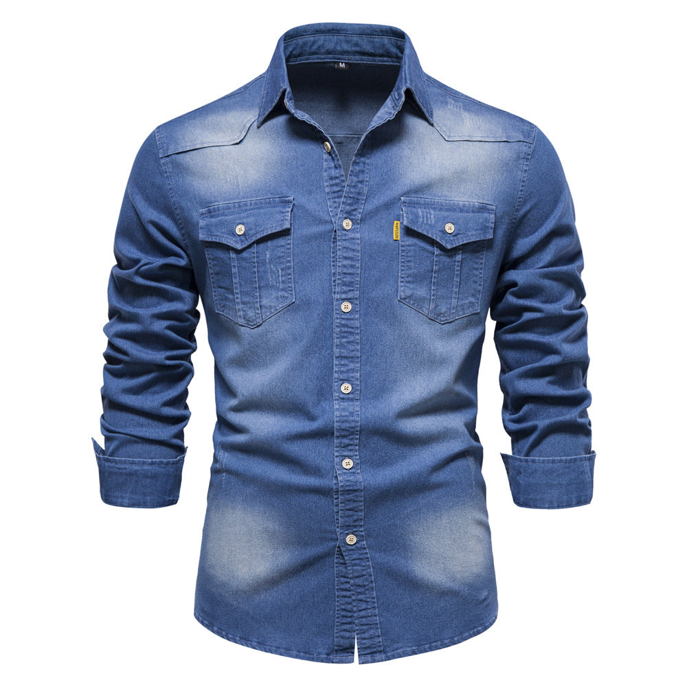 Slim-Fit Denim Men's Shirt