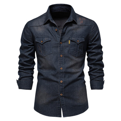 Slim-Fit Denim Men's Shirt
