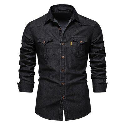 Slim-Fit Denim Men's Shirt