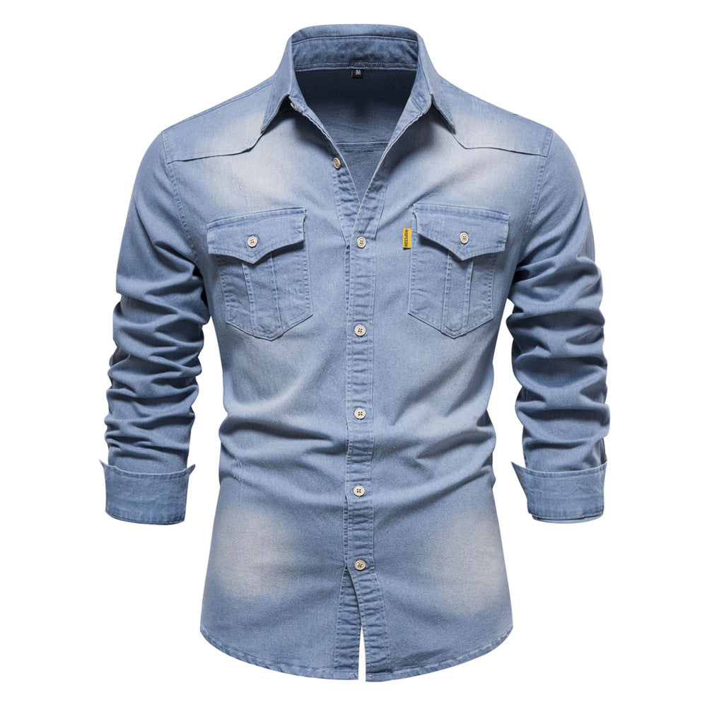 Slim-Fit Denim Men's Shirt