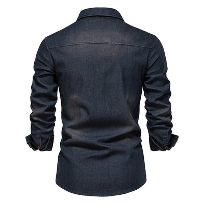 Slim-Fit Denim Men's Shirt