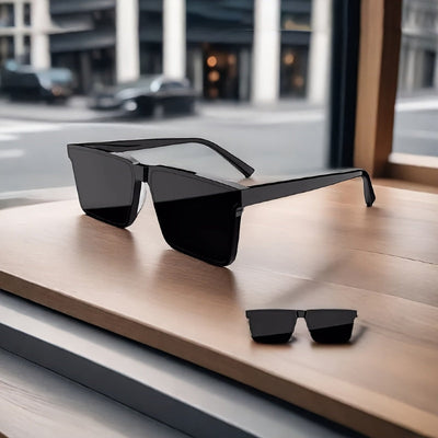 Retro Square Black Sunglass Unisex