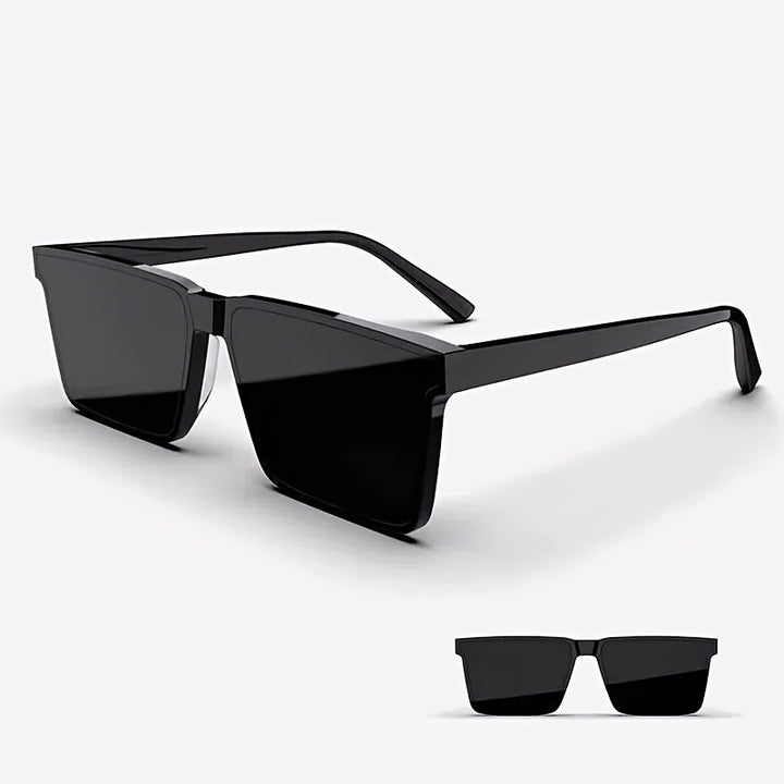 Retro Square Black Sunglass Unisex