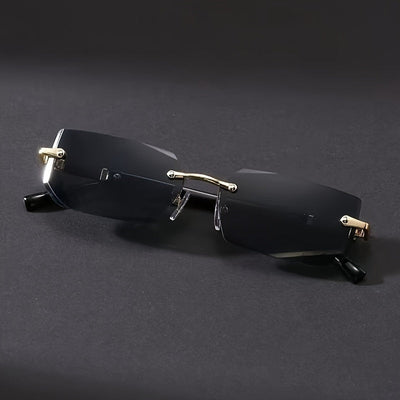Vintage Square Rimless Unisex Sunglasses