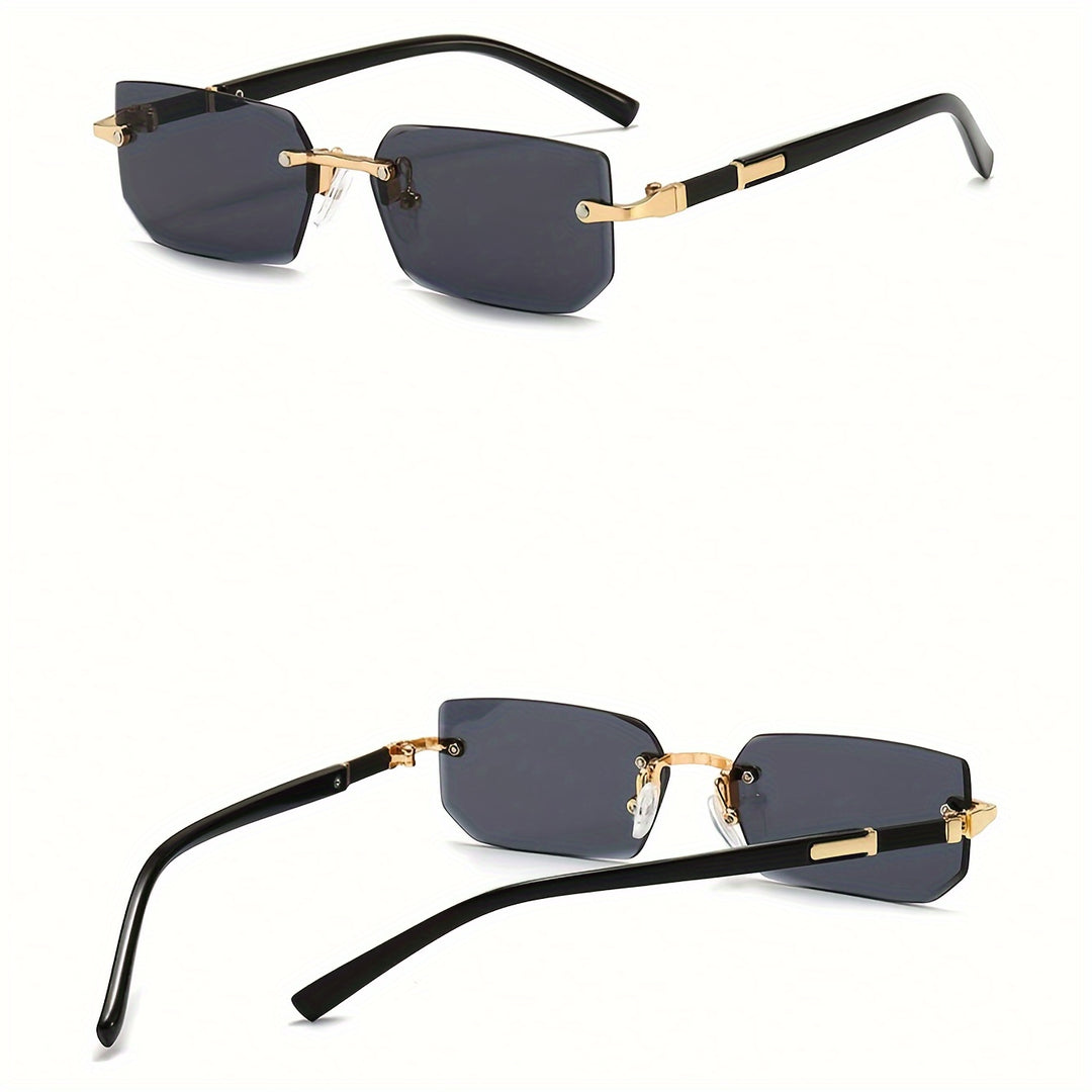 Vintage Square Rimless Unisex Sunglasses