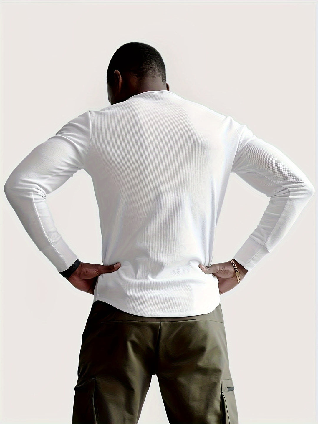Slim Fit Ribbed Henley Shirt