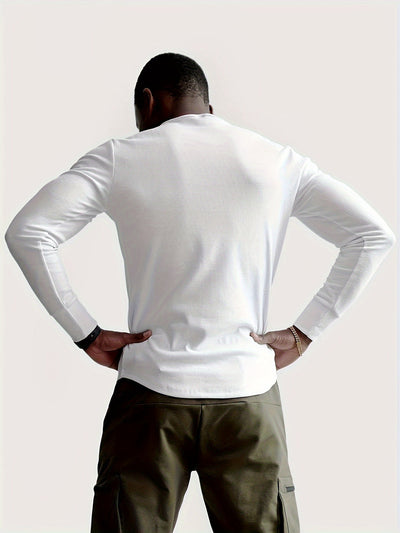 Slim Fit Ribbed Henley Shirt